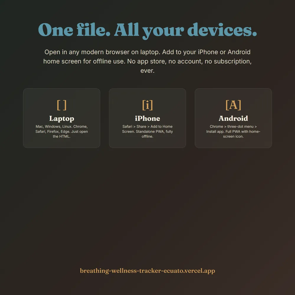 BreathOS shown on laptop and phone