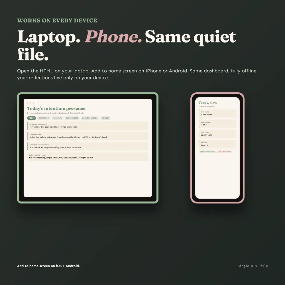 DailyPeaceOS shown on laptop and phone