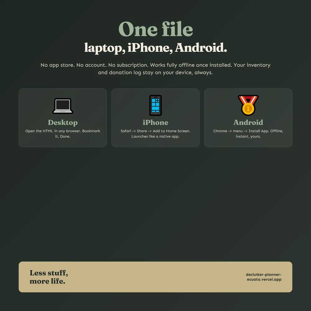DeclutterOS shown on laptop and phone