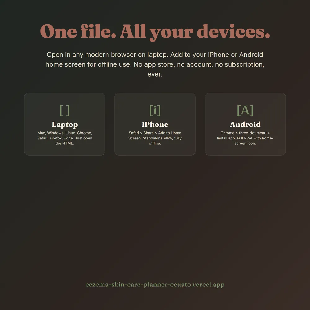 EczemaOS shown on laptop and phone