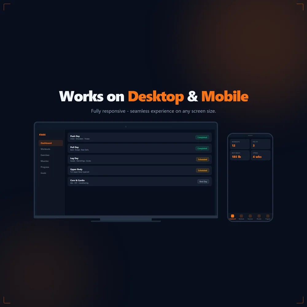 FitOS shown on laptop and phone