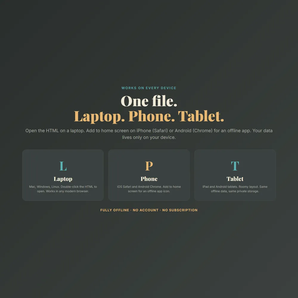 HeadacheJournalOS shown on laptop and phone