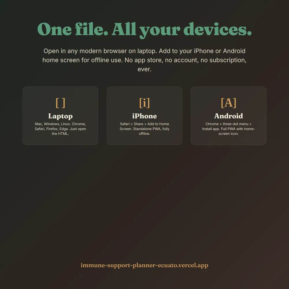 ImmuneOS shown on laptop and phone