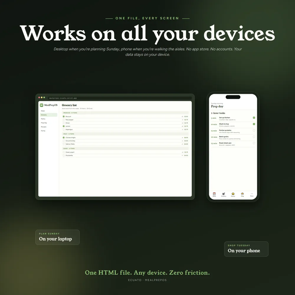 MealPrepOS shown on laptop and phone