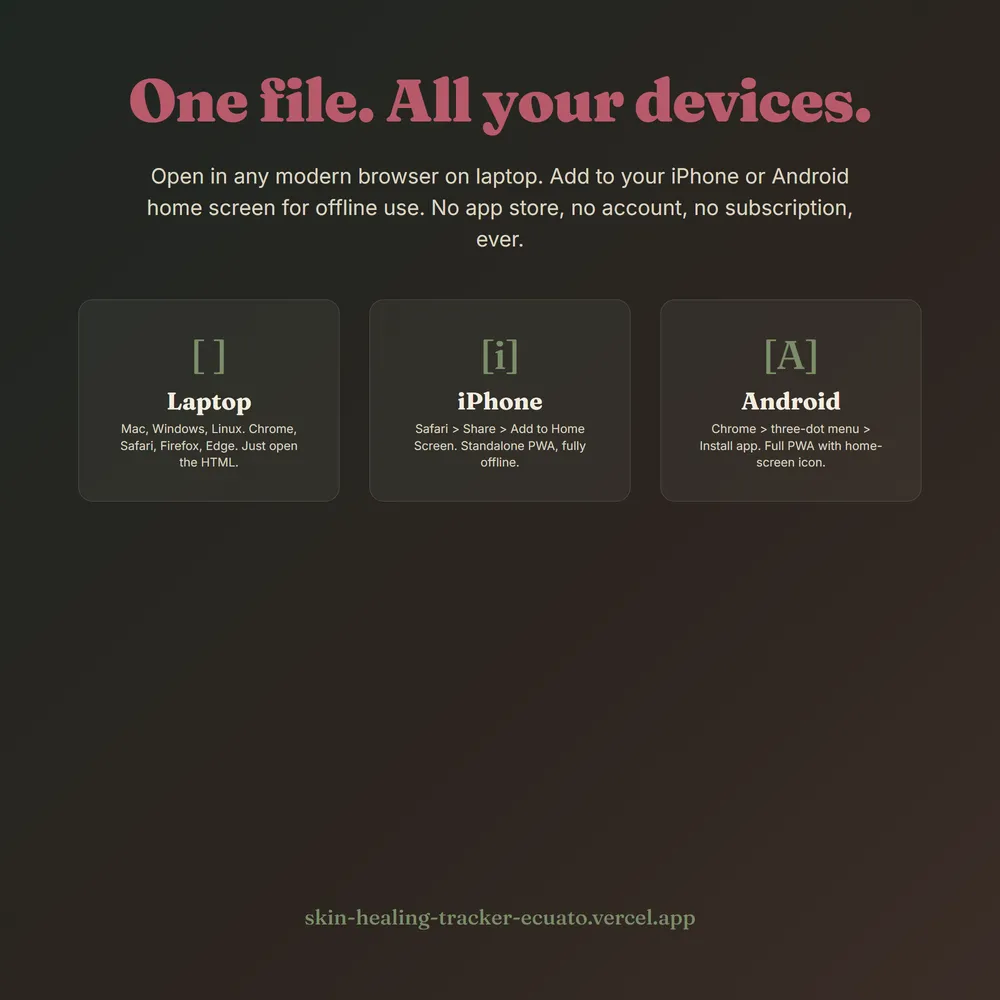 SkinHealOS shown on laptop and phone