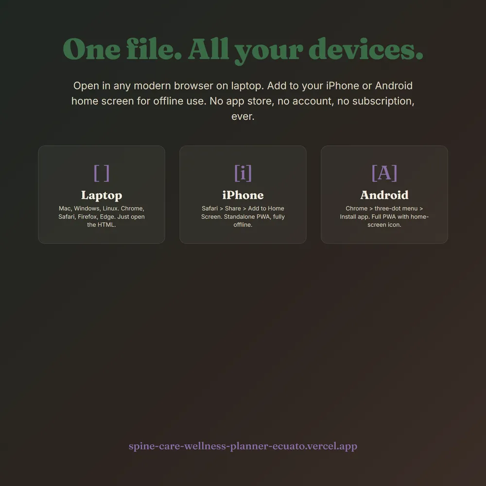 SpineWellOS shown on laptop and phone