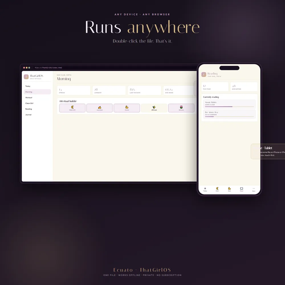 ThatGirlOS shown on laptop and phone