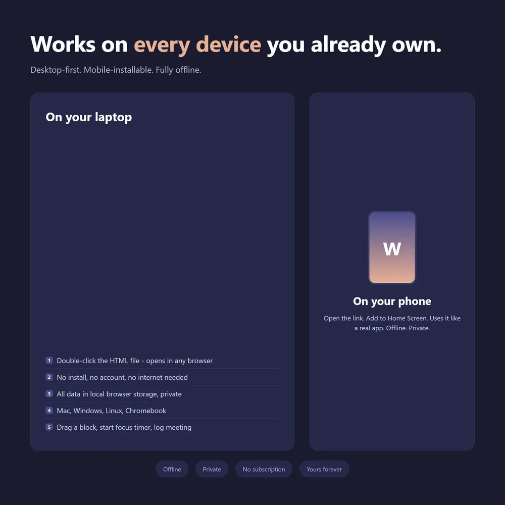 WFHOS shown on laptop and phone